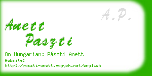 anett paszti business card